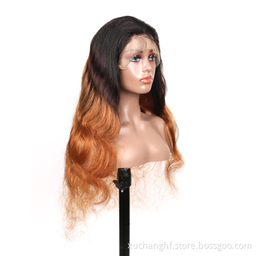 Honey Blonde Human Hair Wigs 13X4 13X6x1 Ombre Straight Highlight Lace Front Wigs